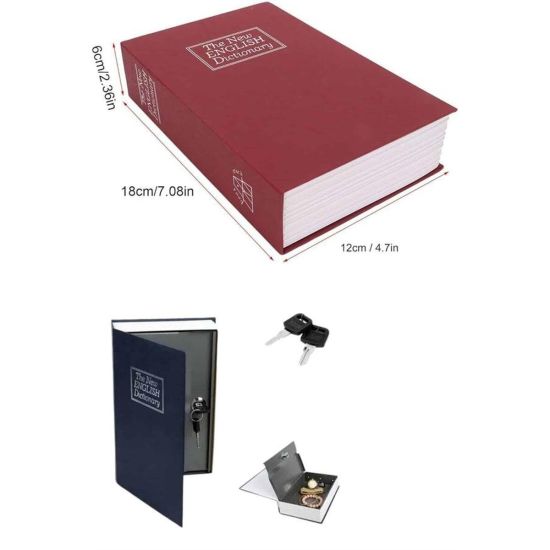 Kitap Görünümlü Gizli Kasa Büyük Boy Anahtarlı Kilitli Para Kasası