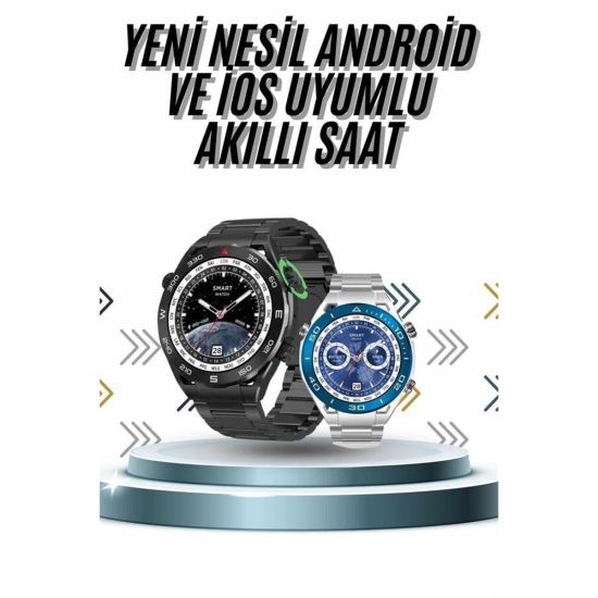 Akıllı Saat Çelik Kordonlu Amoled Ekran Android ve İOS Uyumlu Çağrı Ce
