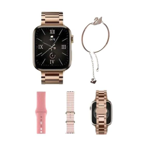 Yeni Nesil Kadın Akıllı Saat Rose Gold Android ve İos Uyumlu