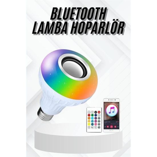 Lamba Hoparlör Ampül Görünümlü Renk Değiştirebilen Android ve İOS Uyum