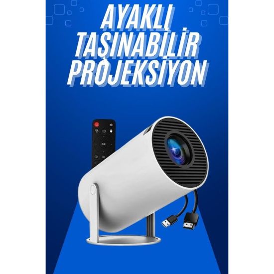 Taşınabilir Projeksiyon Ayaklı Projektör Android Uyumlu HDMI Girişli