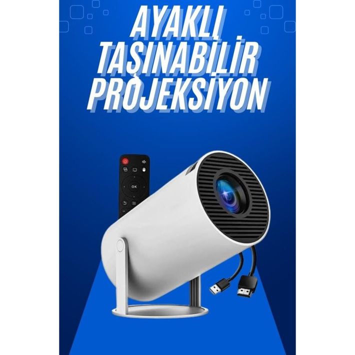 Taşınabilir Projeksiyon Ayaklı Projektör Android Uyumlu HDMI Girişli