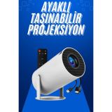 Ayaklı Projeksiyon Taşınabilir Mini Projektör Sinema Projektörü Androi