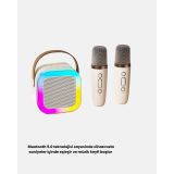 1200 mAh Şarjlı LED Işıklı Bluetooth Hoparlör – FM Radyolu Hafıza Kart