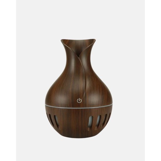 Ahşap Desenli Aromaterapi Difüzör 130 ml Ultrasonik ve 7 Renk LED Işık