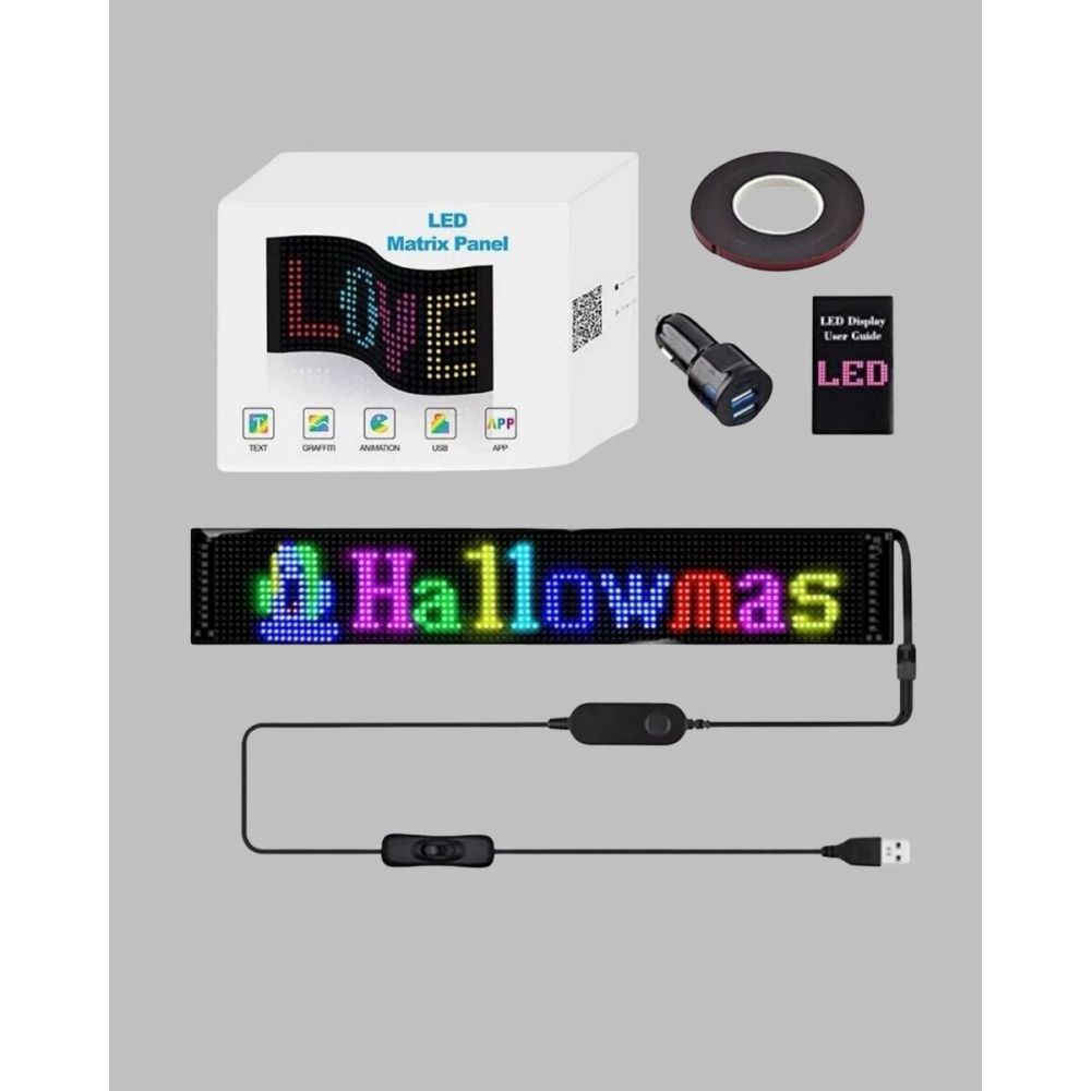 RGB Renkli LED Ekran Tabela USB Bağlantılı ve Kayan Yazı Destekli