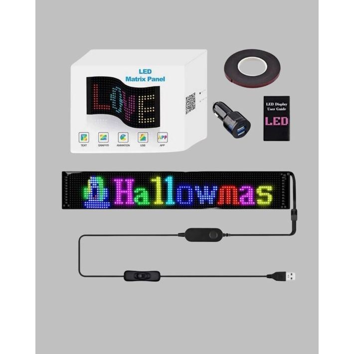 RGB Renkli LED Ekran Tabela USB Bağlantılı ve Kayan Yazı Destekli