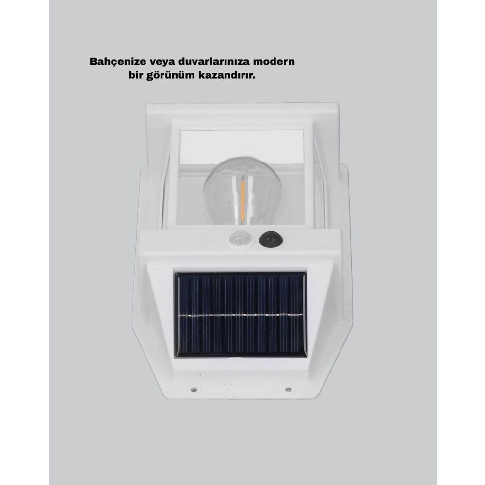 Güneş Enerjili Dış Mekan Sensörlü Duvar Lambası IP65 Su Geçirmez