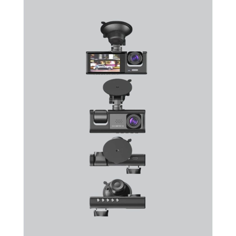 Üç Kameralı Dash Cam 170° Geniş Açılı Full HD Gece Görüşlü
