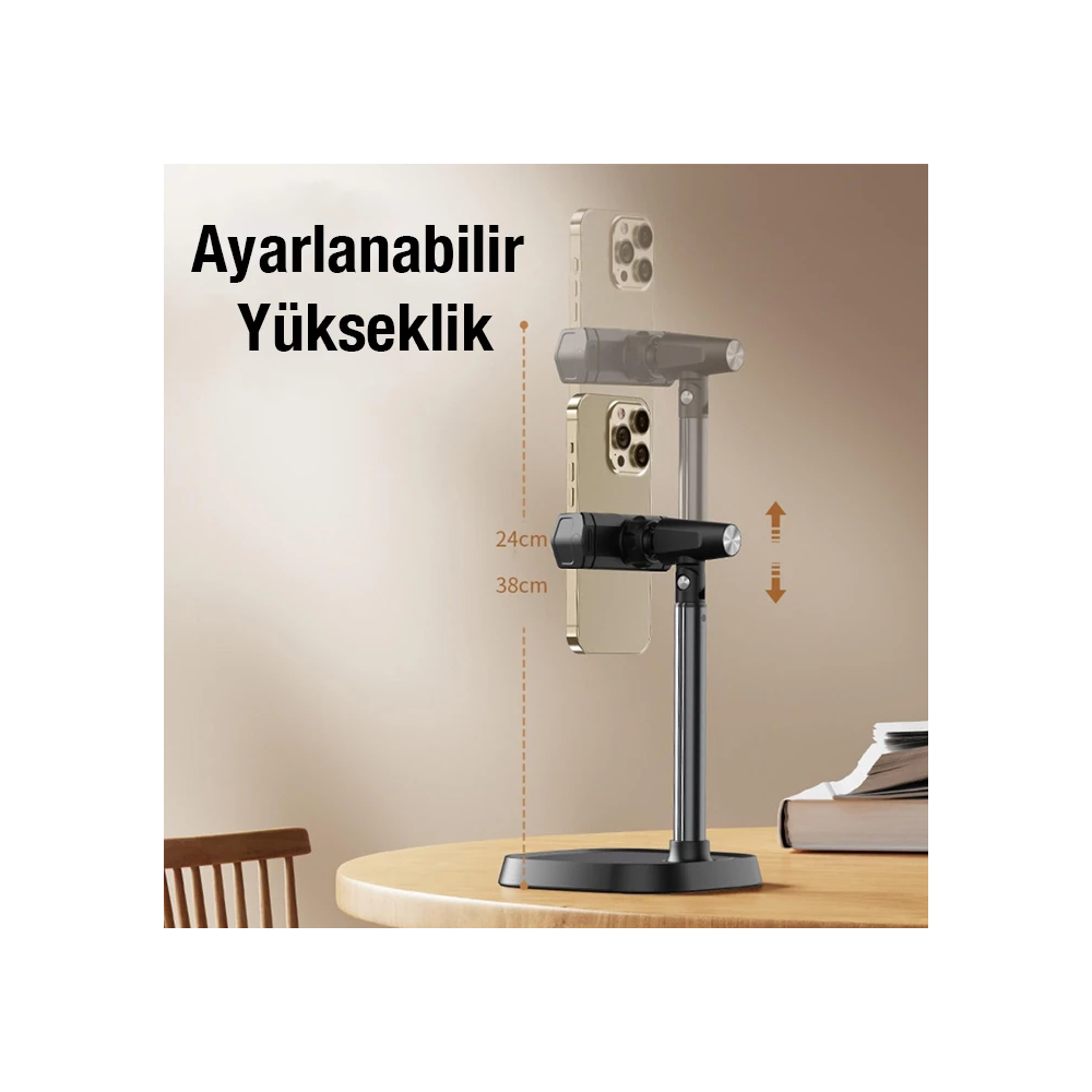 ALLY T8 360° Dönebilen Yükseklik Ayarlı Masa Üstü Telefon Tutucu