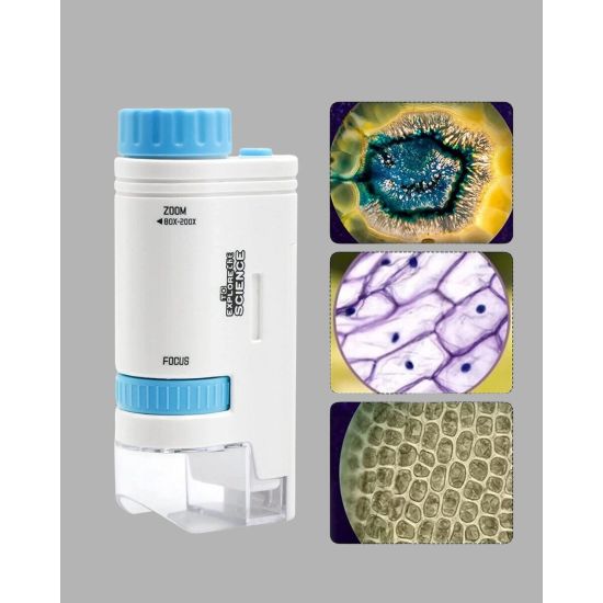 Taşınabilir Eğitim Mikroskobu 80X–200X LED Işıklı ve Darbeye Dayanıklı