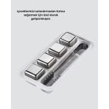 Paslanmaz Çelik Metal Buz Küpü Seti Sulandırmadan Soğutma ve Klips Dah
