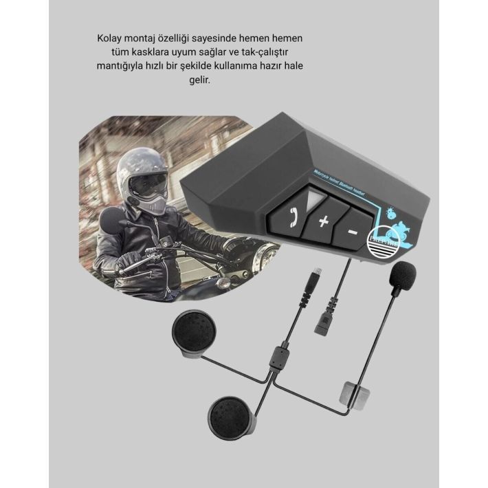 BT22 Kask Bluetooth Kulaklık 5.0 Gürültü Engelleyici ve Eller Serbest 