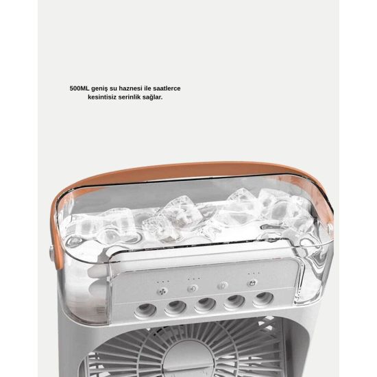 Taşınabilir Mini Klima Fan 3’ü 1 Arada Soğutucu Nemlendirici ve Gece L
