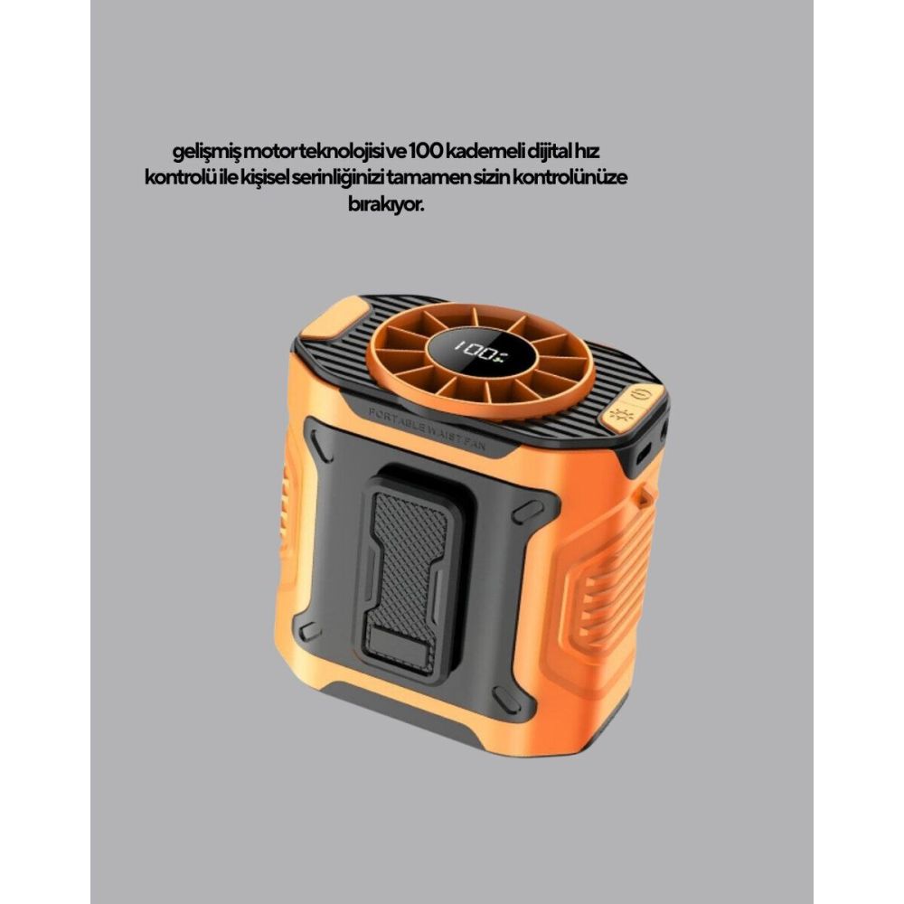 Dijital Ekranlı Turbo Mini Fan – 3 Kademeli Hız Sessiz Çalışma ve Type
