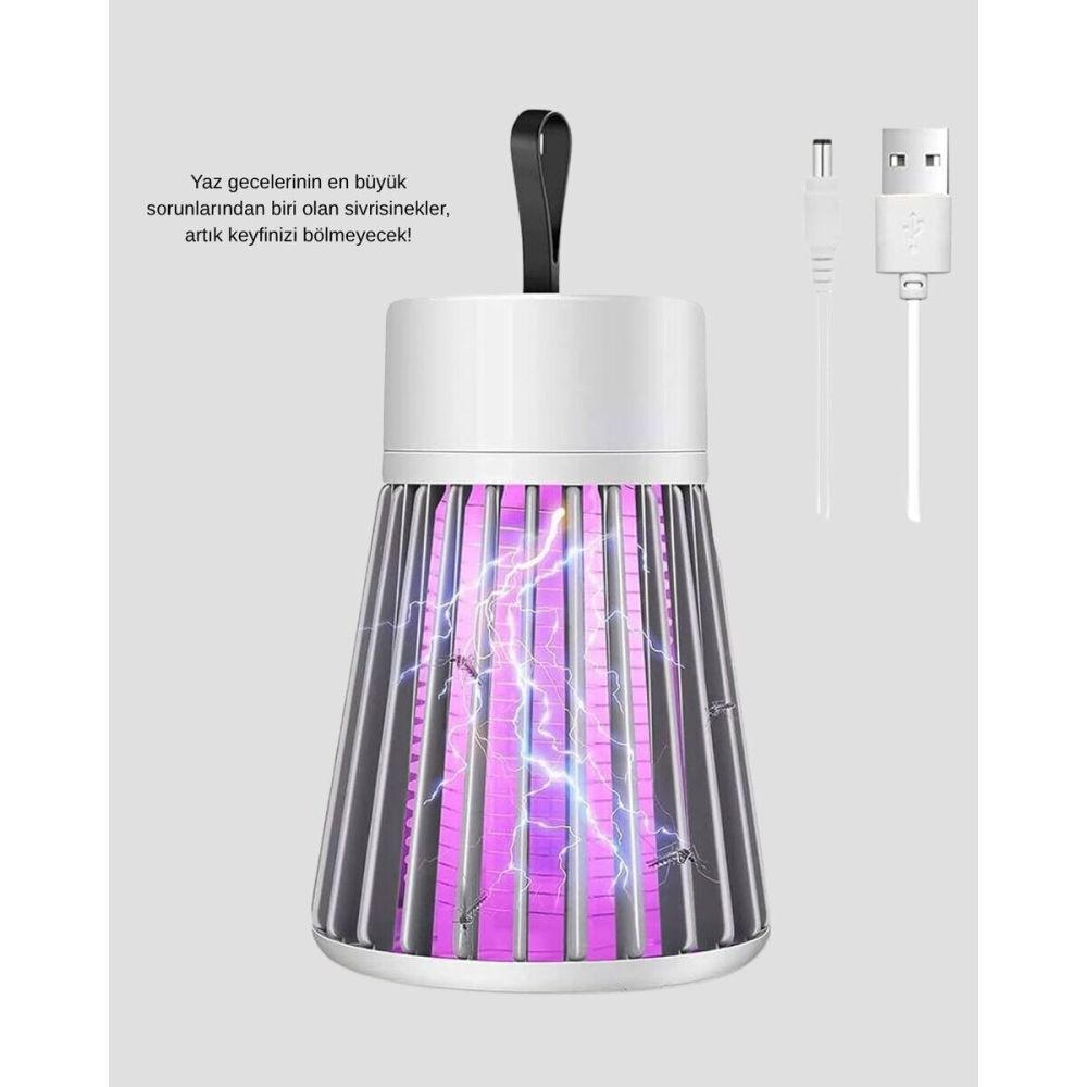 Şarjlı Mor Işıklı Sivrisinek Öldürücü Lamba – Sessiz ve Kimyasal İçerm