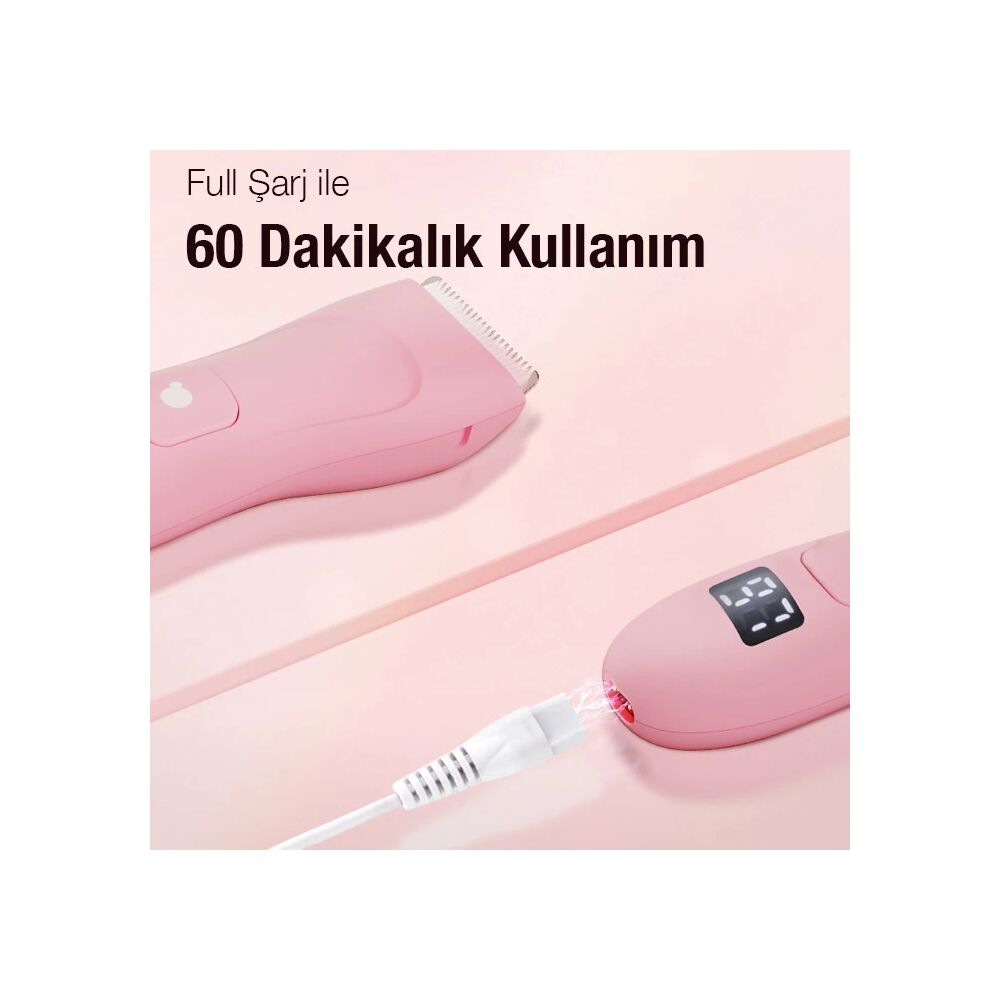 EZERE Saç sakal vücut tıraş makinesi Su Geçirmez Dijital Göstergeli