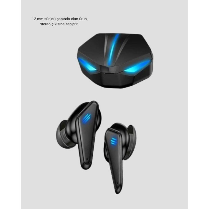Oyuncu Bluetooth Kulaklık Tam Kablosuz Stereo LED Işıklı