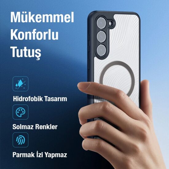Dux Ducis Samsung S23 Plus Aimo Series MagSafe Premium Buzlu Sert PC-T