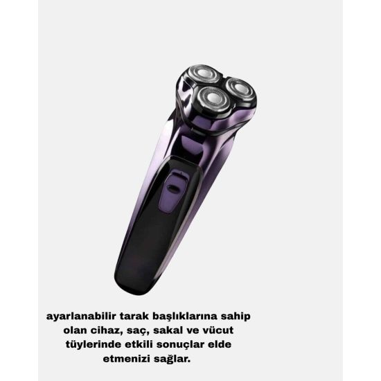 Kompakt Şarjlı Saç Sakal Tıraş Makinesi Kuru Kullanım Özellikli
