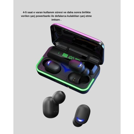 Gaming Bluetooth Kulaklık 800mAh Powerbank Düşük Gecikmeli