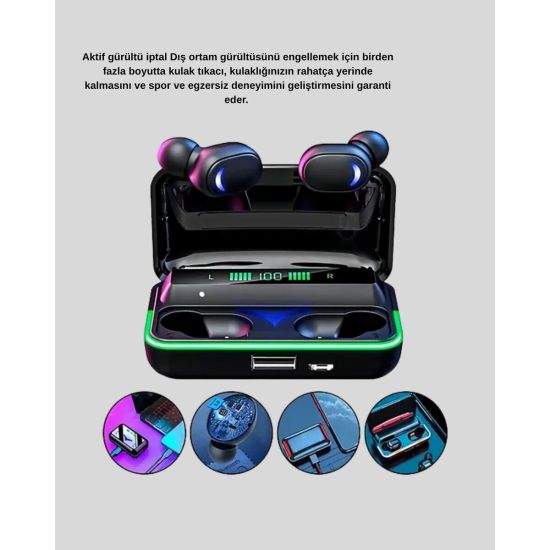 Gaming Bluetooth Kulaklık 800mAh Powerbank Düşük Gecikmeli