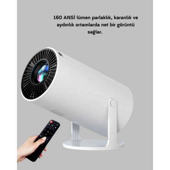Full HD 4K Uyumlu Projeksiyon Cihazı 130 İnç Geniş Ekran Destekli