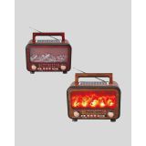 Solar Şarjlı Şömine Alev Efektli Bluetooth Hoparlör 7W Taşınabilir Ses