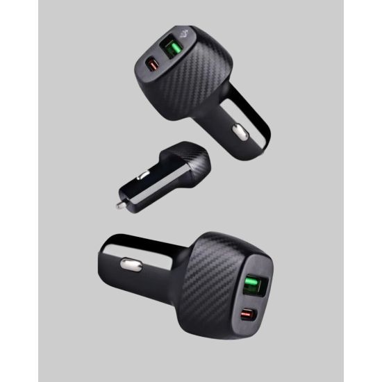 Araç Tipi Hızlı Şarj Adaptörü Type-C PD USB Çift Port Kompakt