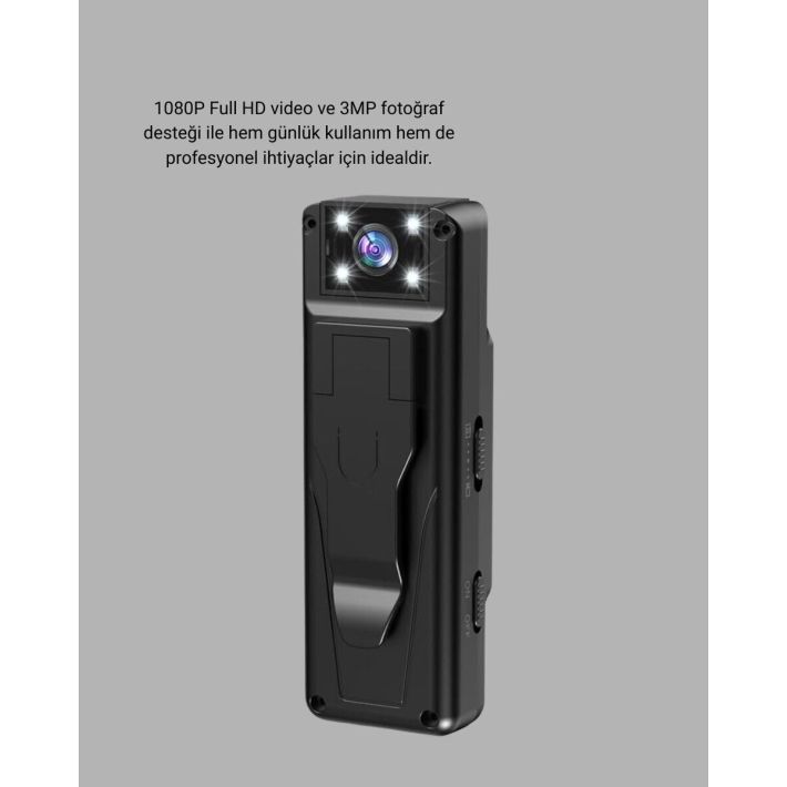 180° Döner Lensli Mini Kamera 1080P Full HD Hareket Algılama 1200mAh