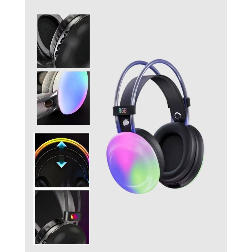 RGB Işıklı Kablosuz Kulaklık Bluetooth 5.3 800mAh Ergonomik IPX4 Dayan