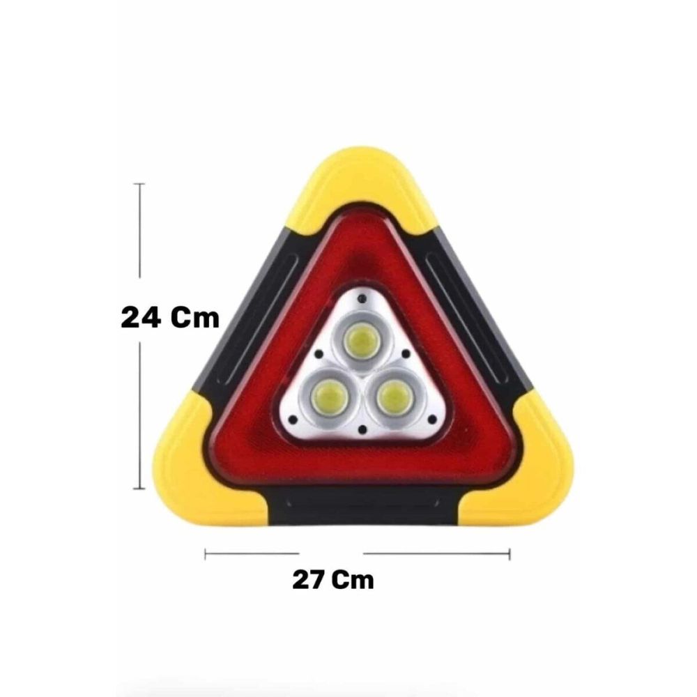 Işıklı Üçgen Reflektör Led Projektör Acil Durum Feneri Flaşör 500 Lüme