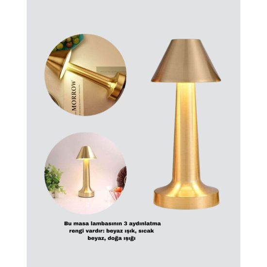 Kablosuz LED Masa Lambası 1800mAh 3 Renk Aydınlatma Dokunmatik
