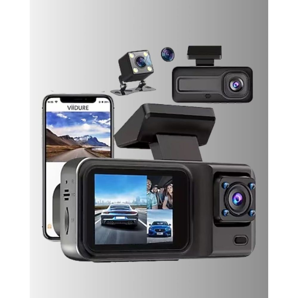 Ön Arka ve İç Kamera DashCam 360° Kapsamlı Full HD Araç Güvenlik Siste