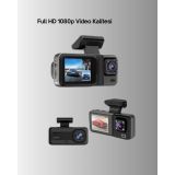 Ön Arka ve İç Kamera DashCam 360° Kapsamlı Full HD Araç Güvenlik Siste