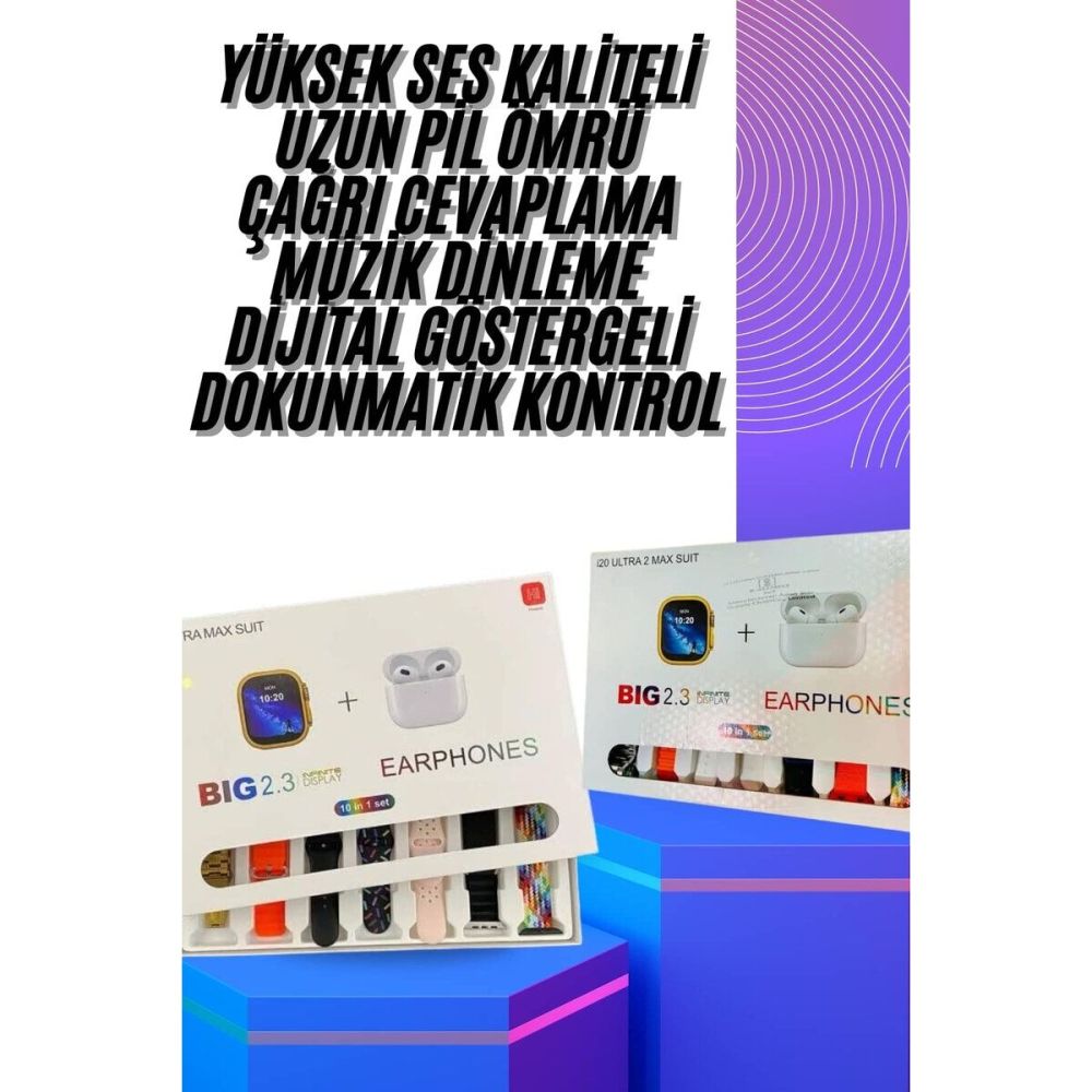 9 Ultra Akıllı Saat 49mm 2inç Ekran 7 Kordonlu ve Bluetooth Kulaklık
