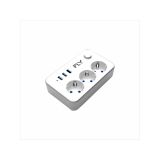 FLY 3406-01 3 Soket 3 USB Akım Korumalı Priz 2.1A Anahtarlı 2Mt Kablo 