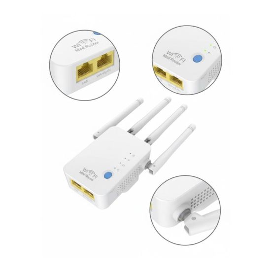 300Mbps WiFi Tekrarlayıcı WPS Güvenlikli AP Modlu Güçlendirici