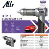 ALLY Powerjet Pro 20000pa Güçlü Portatif 3 Kademeli Tasinabilir Vakuml