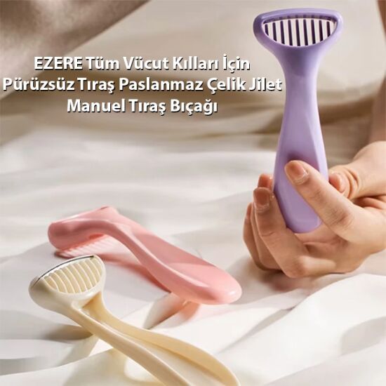 EZERE Tüm Vücut Kılları İçin Pürüzsüz Tıraş Paslanmaz Çelik Jilet Manu