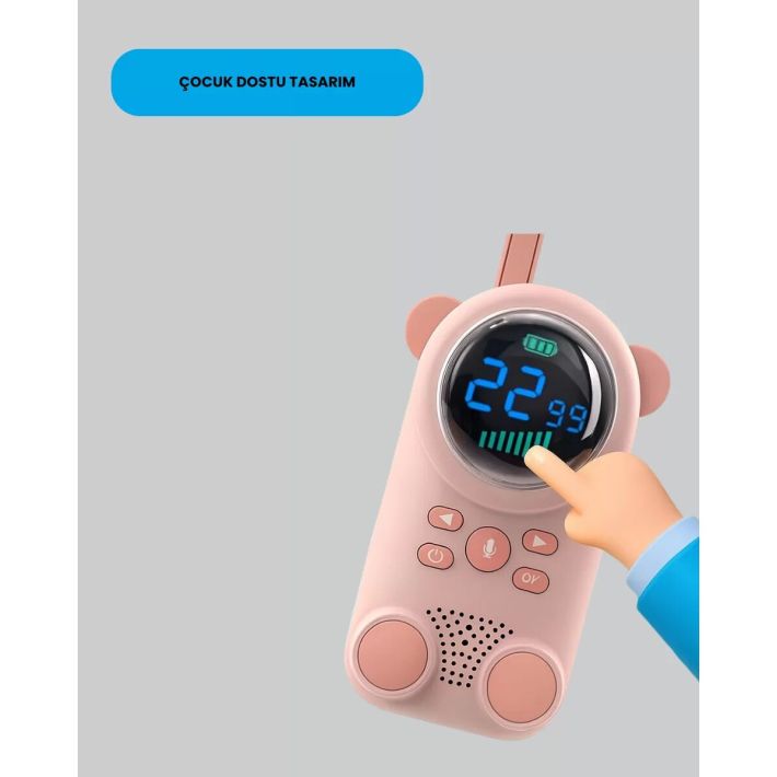 LCD Ekranlı Bebek Telsizi – İki Yönlü Ses Uzun Menzil Çocuk Dostu Tasa