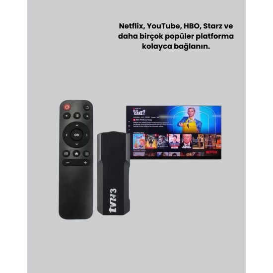 WiFi ve Bluetooth Destekli Android TV Dönüştürücü Stick