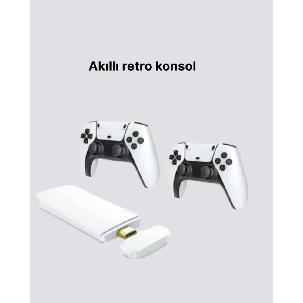 3D Çift Oyun Kollu 4K HD Ekran Nostaljik 20.000 Oyunlu Beyaz Game Box