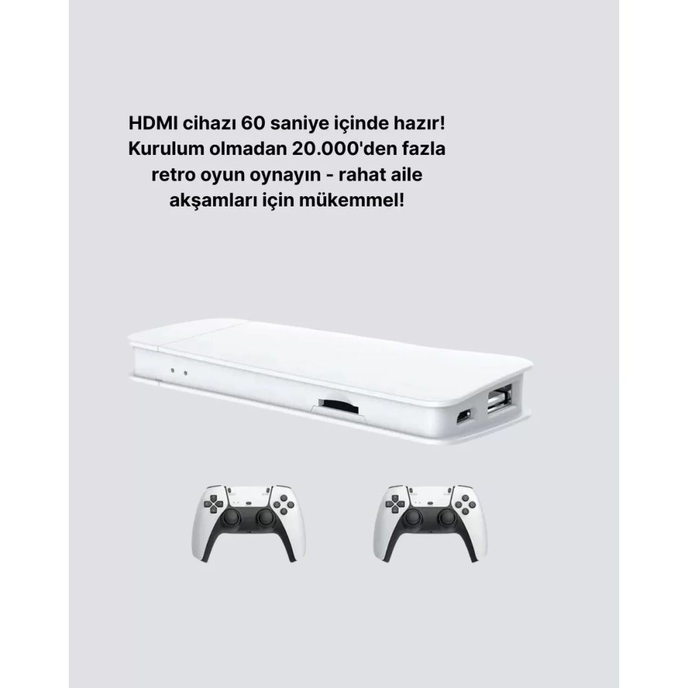 HDMI ve Kablosuz Kontrolcülü 20.000 Oyunlu Retro Oyun Konsolu