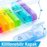 Ally Taşınabilir 7 Günlük Haftalık Hap İlaç Vitamin Saklama Kutusu Kab