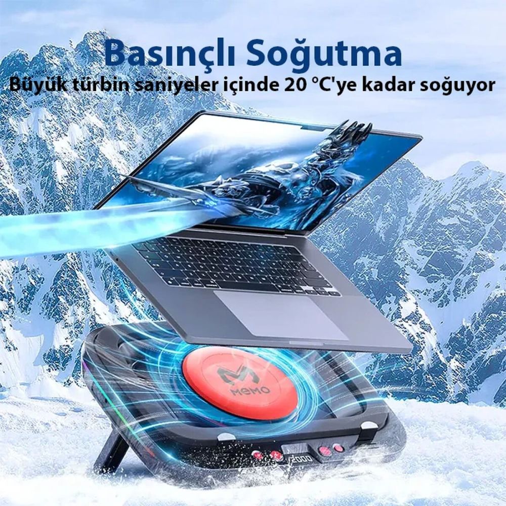 MEMO FL08 7 Seviyeli Yükseklik Ayarlanabilir Dizüstü Bilgisayar Soğutu