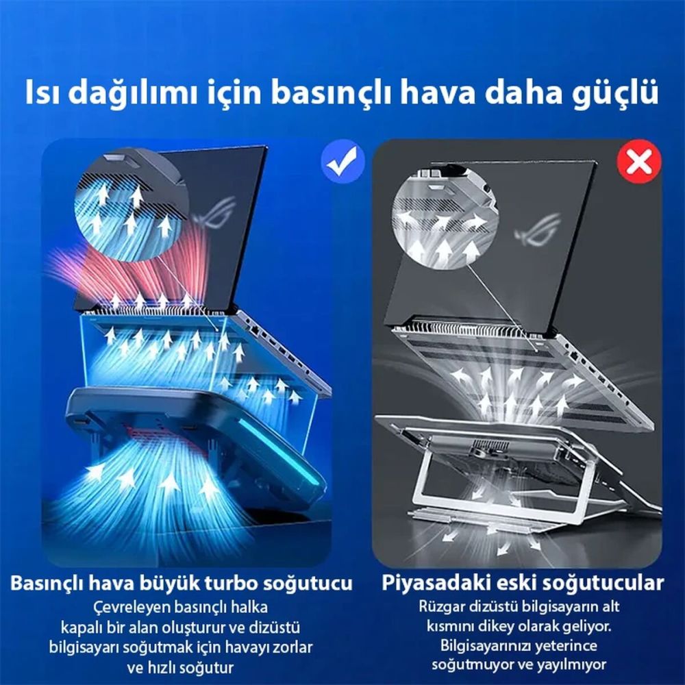 MEMO FL08 7 Seviyeli Yükseklik Ayarlanabilir Dizüstü Bilgisayar Soğutu