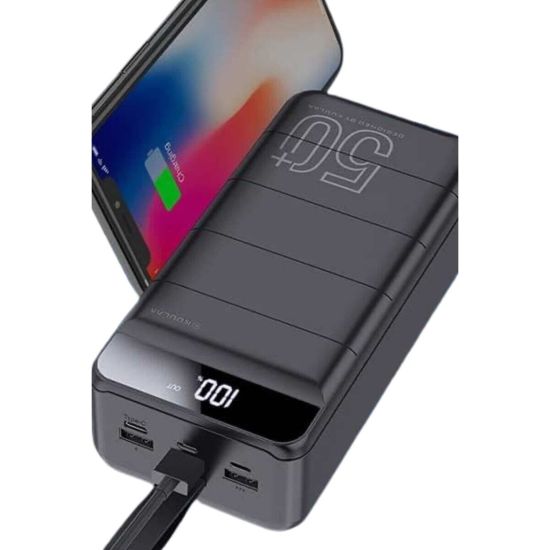 Taşınabilir Powerbank 50.000 mAh 4 Girişli Hızlı Şarj Led Göstergeli F