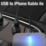 HOCO Z49 Çift USB Girişli Araç Şarj Başlık + USB To iPhone Lightning K