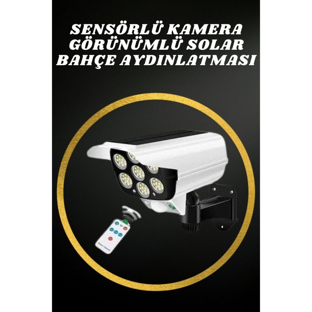 Solar Lamba Kamera Görünümlü Duvar Lambası Dönebilen Bahçe Aydınlatmas